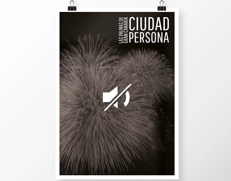 Proyecto de cartelería para el concurso Ciudad Persona sobre la contaminación acústica por Carolina Díaz